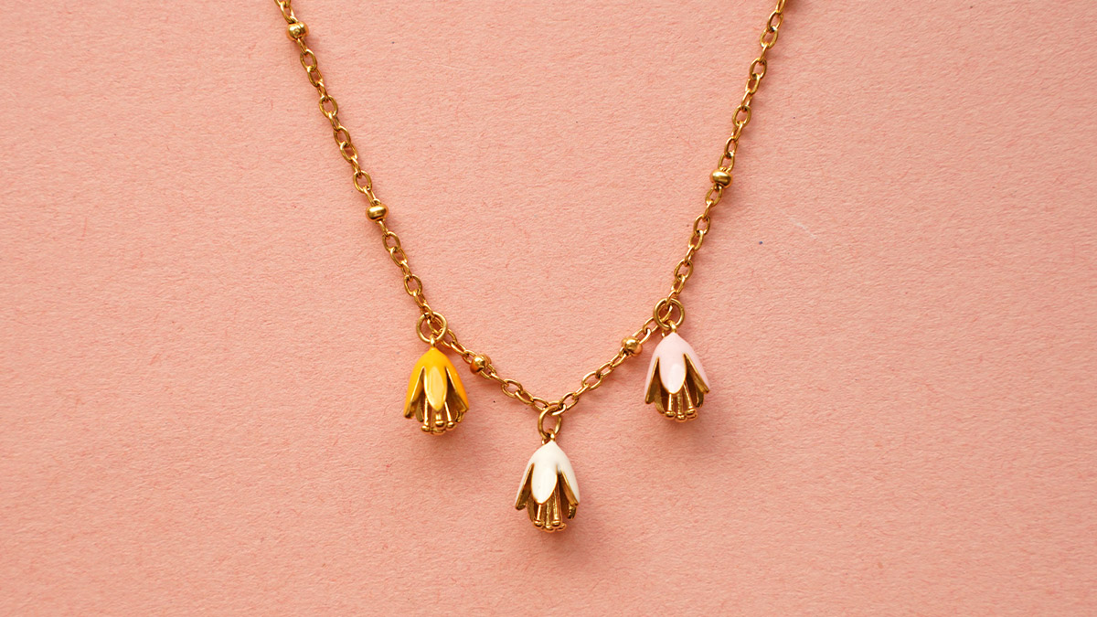 Collar de cuentas de rocalla multicolor : Paso 1