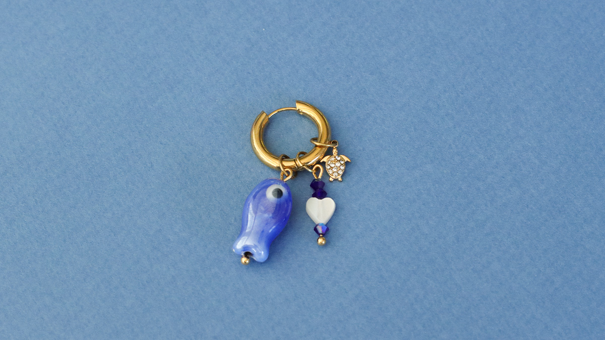 Pendientes de aro criollo con colgante de pez : Paso 3