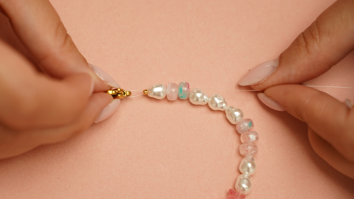 DIY bolso de verano grigri con conchas : Paso 2