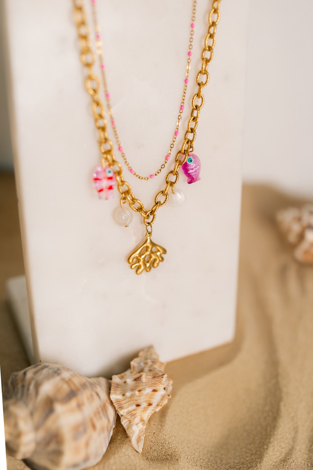 Colliers charms en acier inoxydable doré