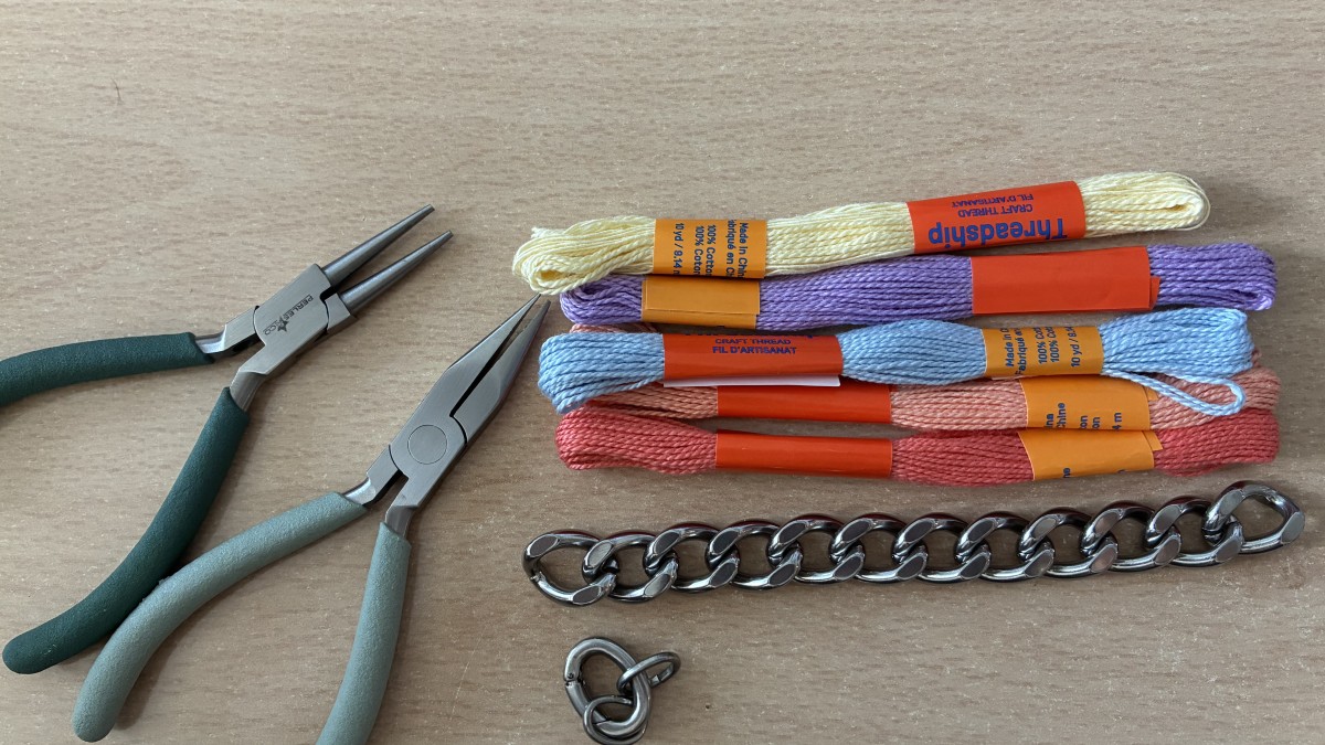 Pulsera de acero inoxidable e hilo de algodón pastel trenzado : Paso 1 Pulsera de acero inoxidable e hilo de algodón pastel trenzado : Paso 1