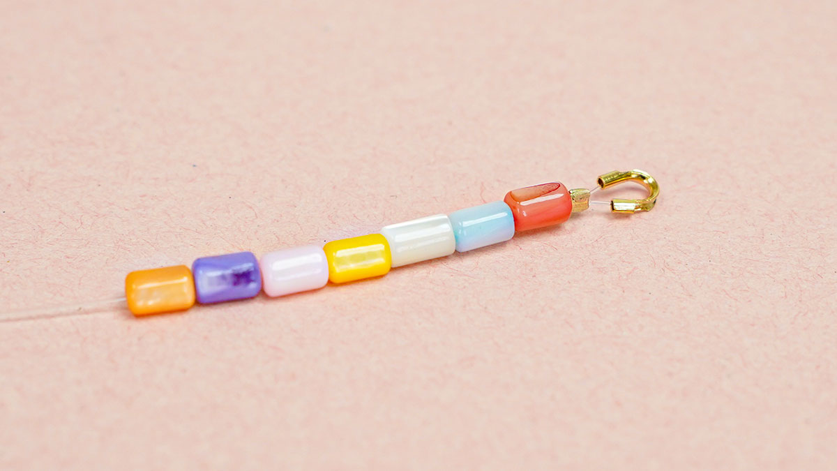 Collar de cuentas de nácar pastel : Paso 4