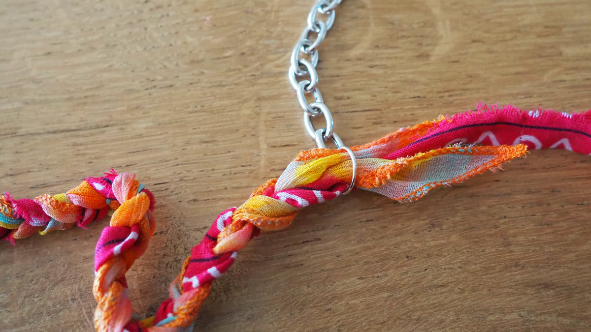 Collar trenzado con palmera amatista y Dije de Plata 925 : Paso 5