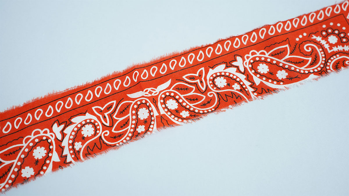 Collar bandana naranja con perlas trabajadas : Paso 1 Collar bandana naranja con perlas trabajadas : Paso 1