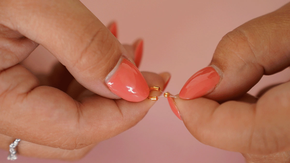 Conjunto de collar y pulsera de perlas rosas Miyuki : Paso 1 Conjunto de collar y pulsera de perlas rosas Miyuki : Paso 1