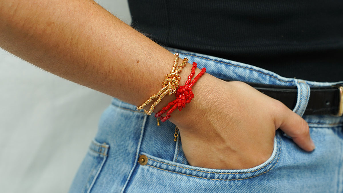 Pulsera de perlas Miyuki Delica para atar