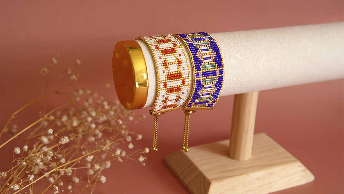 Pulsera en telar Miyuki en Bugles y Delica