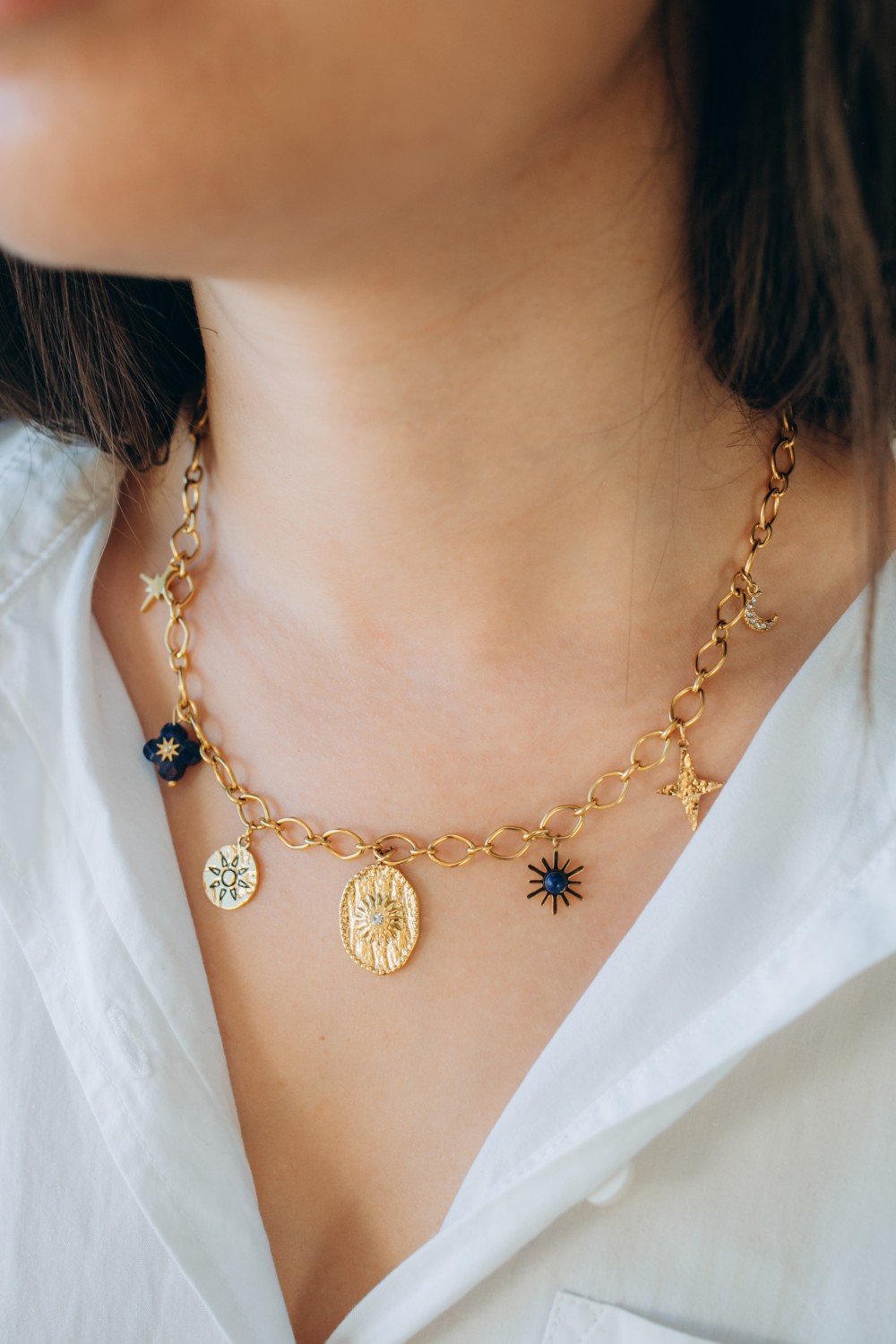 Esquema My DIY Jewellery - Kit de joyería Collar Charms Astres en acero inoxidable Dorado Esquema My DIY Jewellery - Kit de joyería Collar Charms Astres en acero inoxidable Dorado