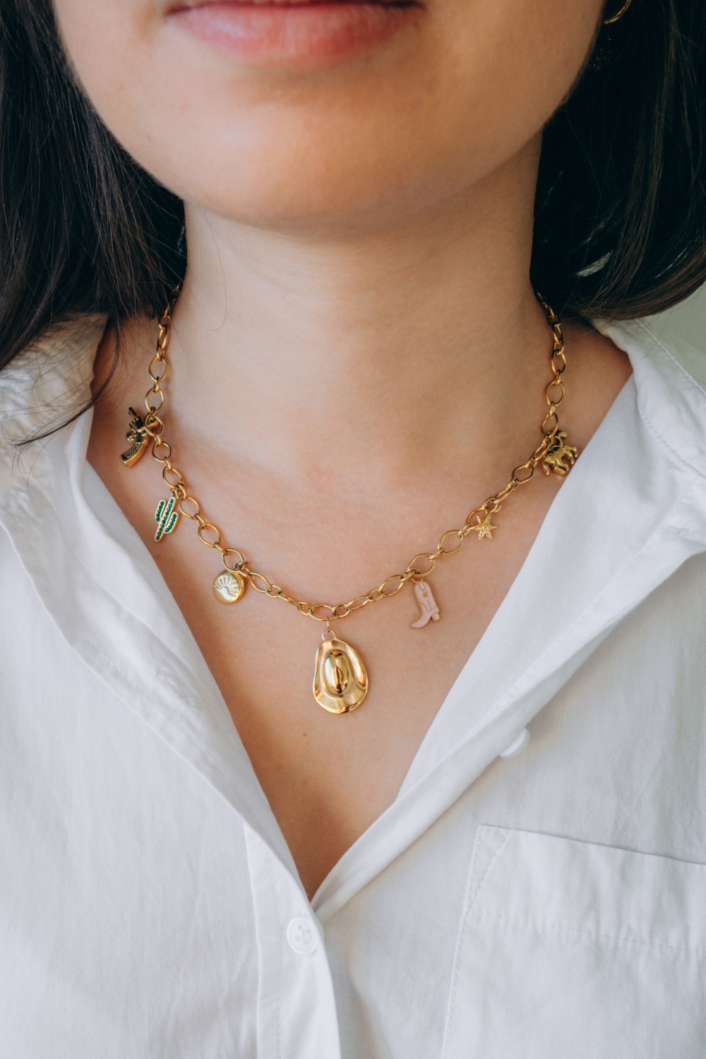 Esquema My DIY Jewellery - Kit de joyería Collar de colgantes occidentales en acero inoxidable chapado en oro Esquema My DIY Jewellery - Kit de joyería Collar de colgantes occidentales en acero inoxidable chapado en oro