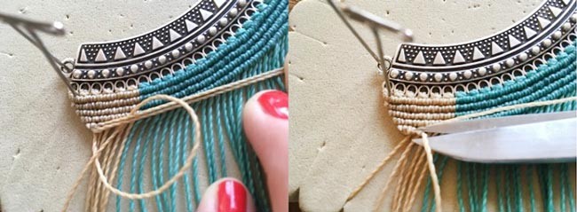 Collar de micro macramé con separador de torsión y cabujón de pera PureCrystal : Paso 8 Collar de micro macramé con separador de torsión y cabujón de pera PureCrystal : Paso 8