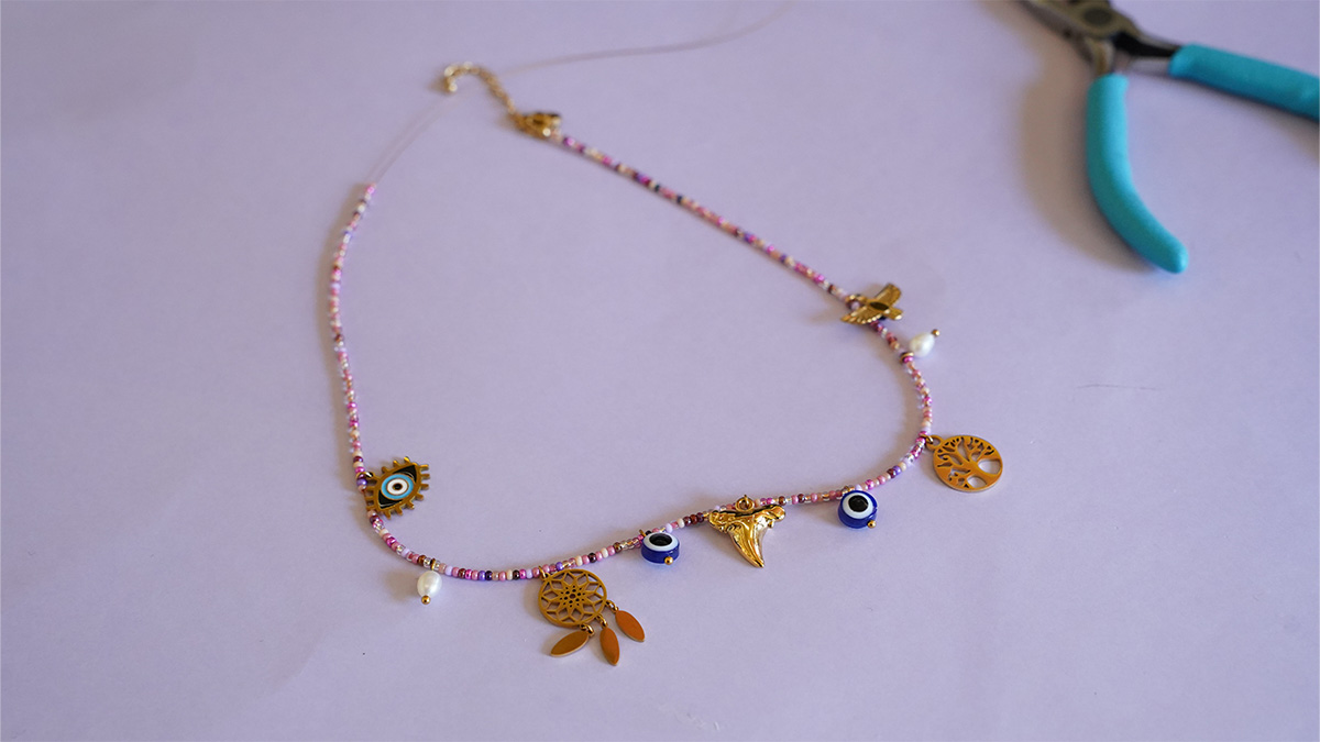 Collar de cuentas de rocalla : Paso 4