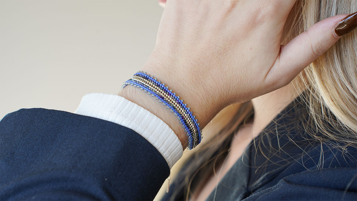 Esquema Pulsera de peyote en espiga