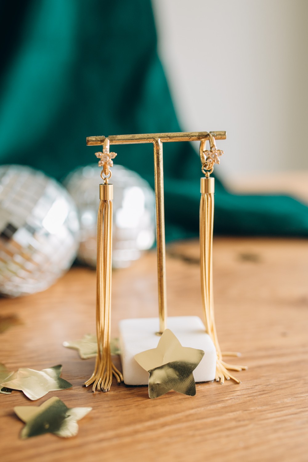 Pendientes de flecos serpentina