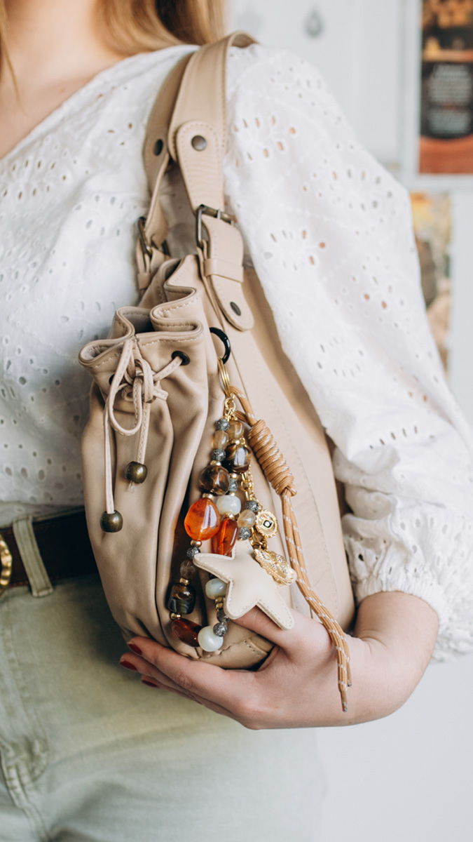 Bisutería para bolsos DIY abalorios de acero inoxidable y cuentas de resina