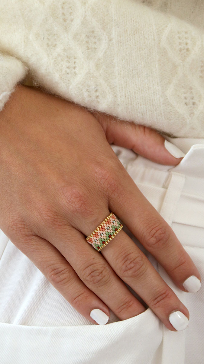 Peyote Anillo en pareja con Miyuki 11/0