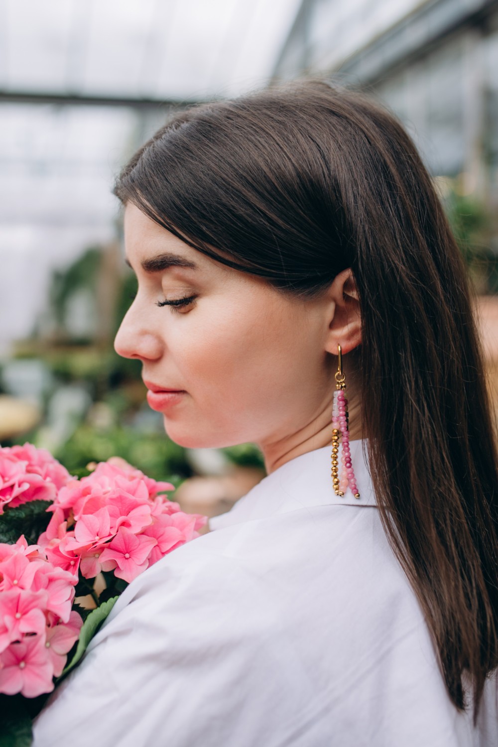 Esquema Pendientes colgantes de piedras preciosas