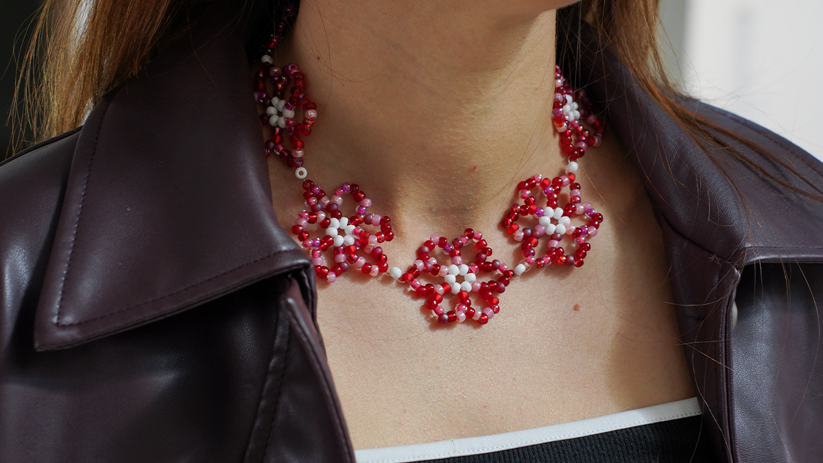 Collar flor Miyuki 6/0 semillas
