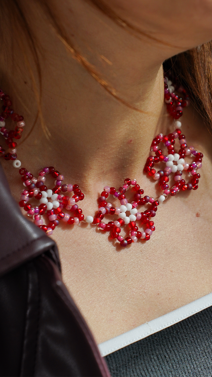 Collar flor Miyuki 6/0 semillas