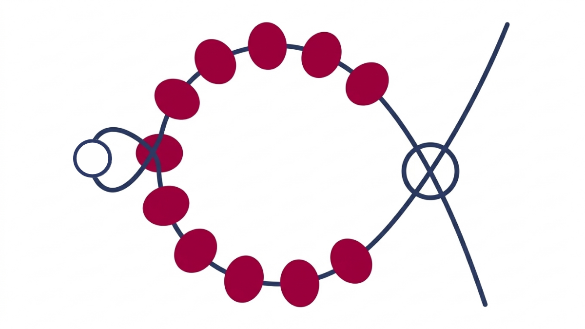 Collar flor Miyuki 6/0 semillas : Paso 3