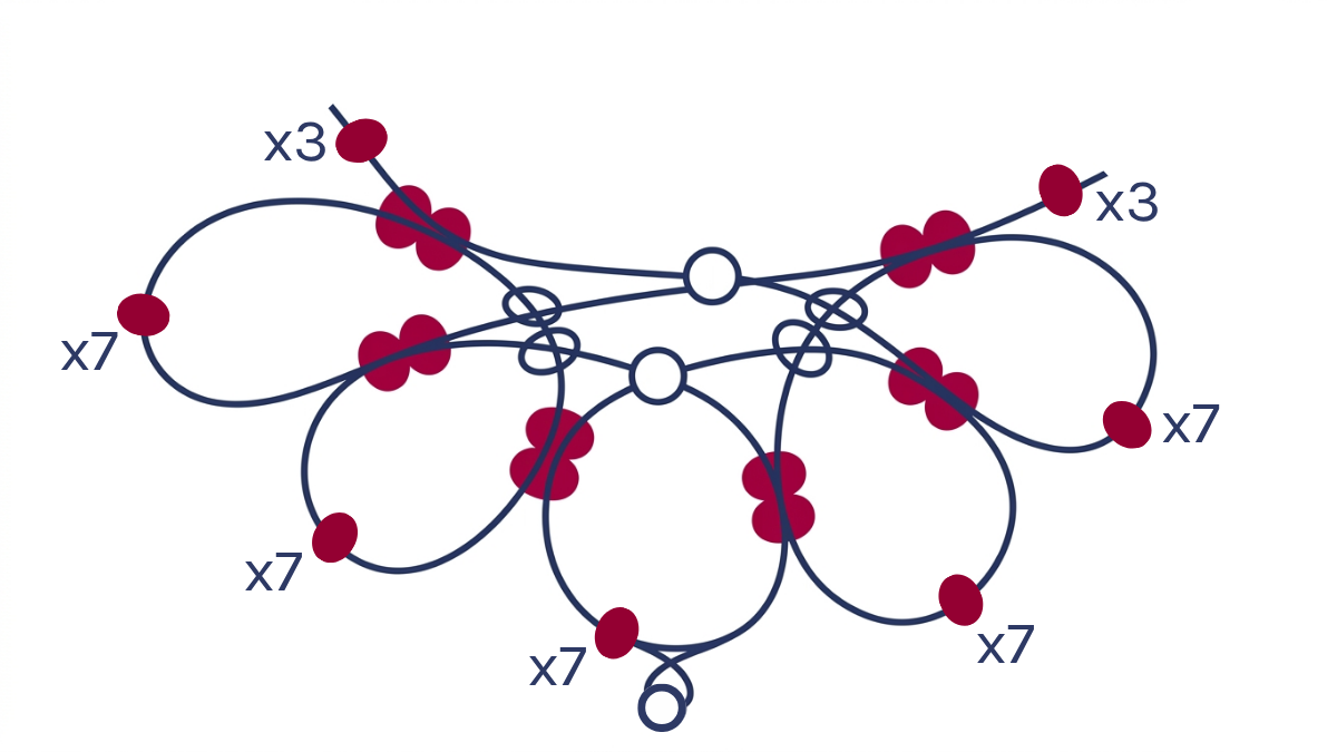 Collar flor Miyuki 6/0 semillas : Paso 8