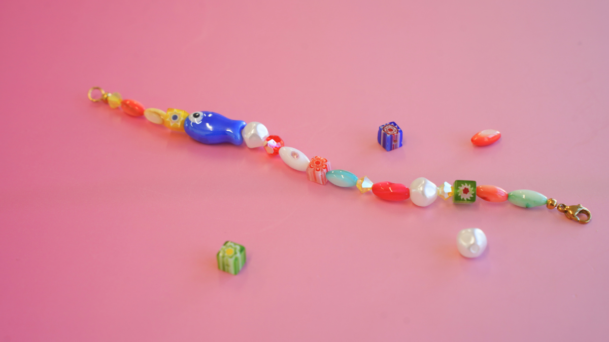 DIY: Trío de pulseras de cuentas de cerámica de colores, Millefiori y Preciosa : Paso 3