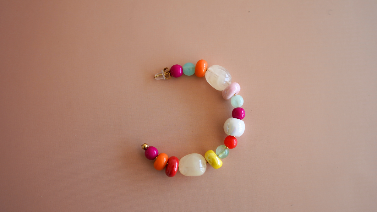 Pendientes con perlas de colores : Paso 7 Pendientes con perlas de colores : Paso 7