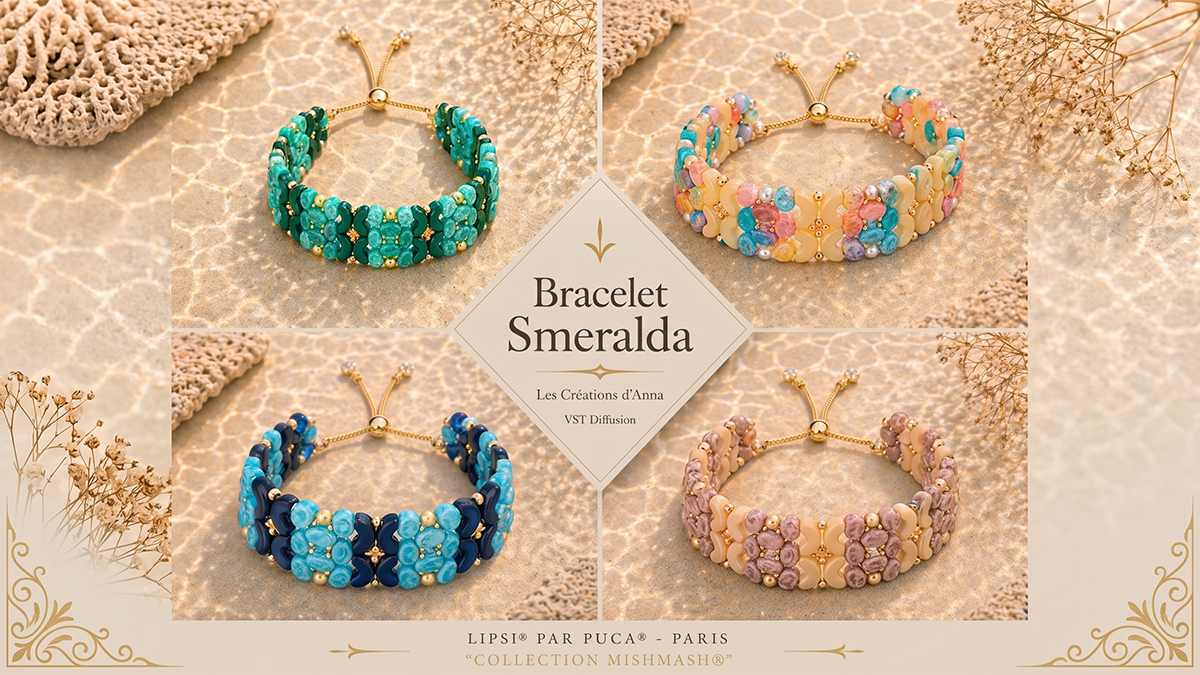 Esquema Pulsera Smeralda de Les créations d'Anna