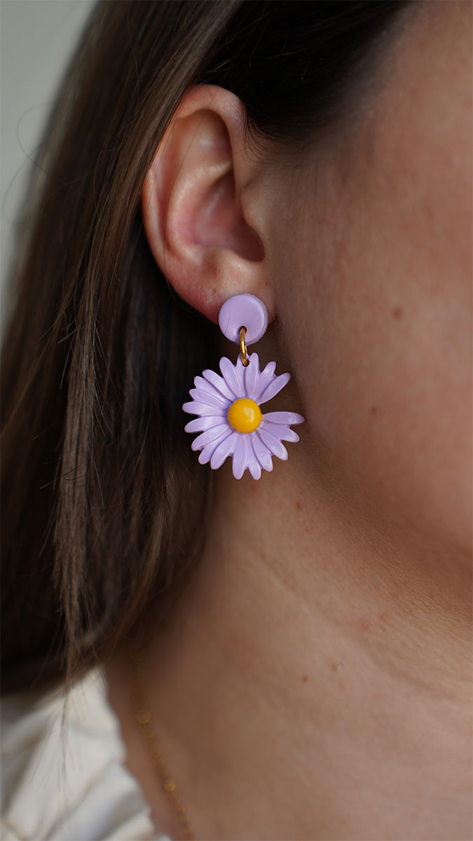 Esquema Pendientes flor de arcilla polimérica