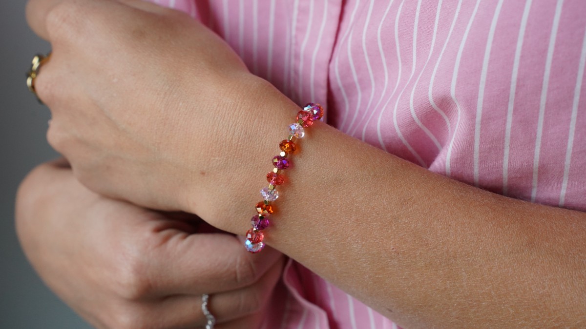 Pulsera de cristal Swarovski multicolor : Paso 4