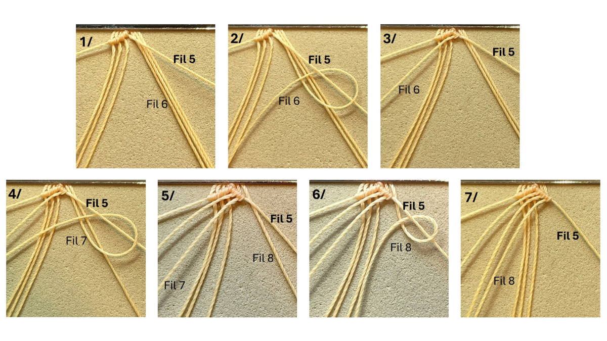 Pulsera de micro-macramé con dijes : Paso 4 Pulsera de micro-macramé con dijes : Paso 4