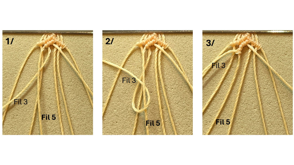 Pulsera de micro-macramé con dijes : Paso 6 Pulsera de micro-macramé con dijes : Paso 6