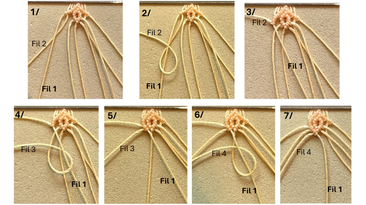 Pulsera de micro-macramé con dijes : Paso 9 Pulsera de micro-macramé con dijes : Paso 9