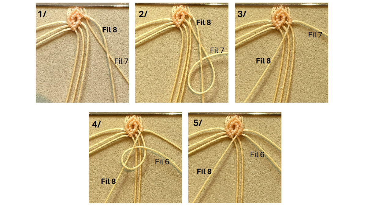 Pulsera de micro-macramé con dijes : Paso 10 Pulsera de micro-macramé con dijes : Paso 10