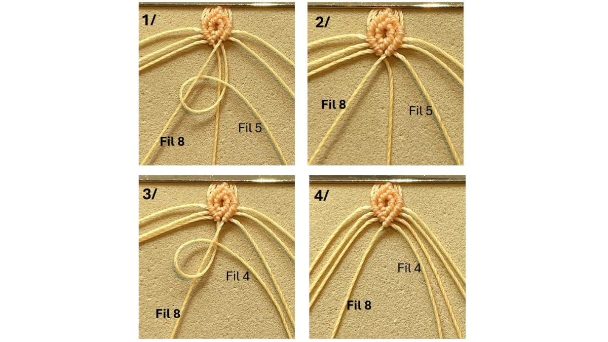 Pulsera de micro-macramé con dijes : Paso 11 Pulsera de micro-macramé con dijes : Paso 11