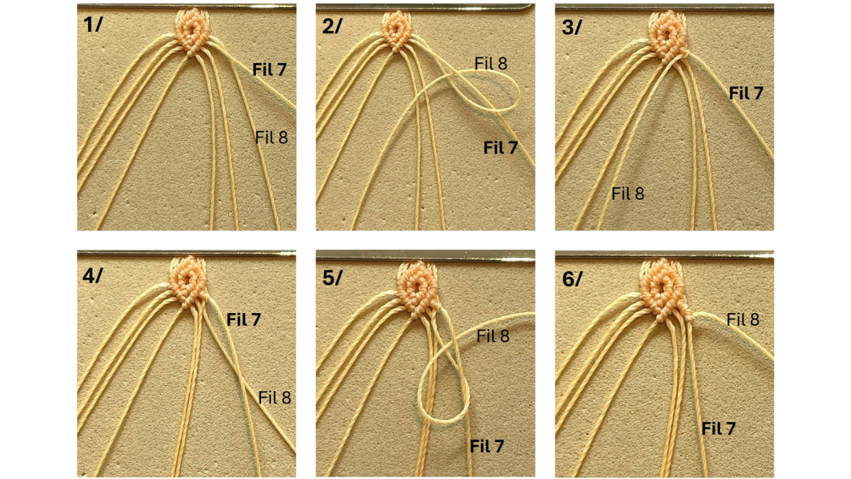 Pulsera de micro-macramé con dijes : Paso 12 Pulsera de micro-macramé con dijes : Paso 12