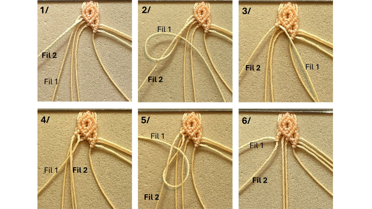 Pulsera de micro-macramé con dijes : Paso 15 Pulsera de micro-macramé con dijes : Paso 15