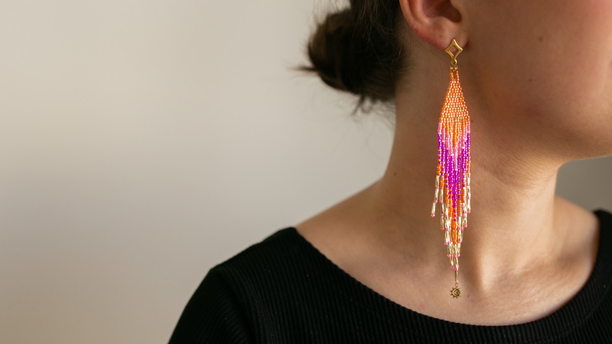 Pendientes con punto «brick» doble