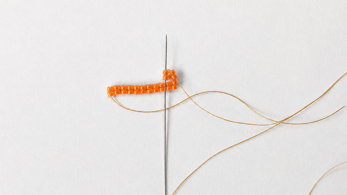 Pendientes con punto «brick» doble : Paso 6