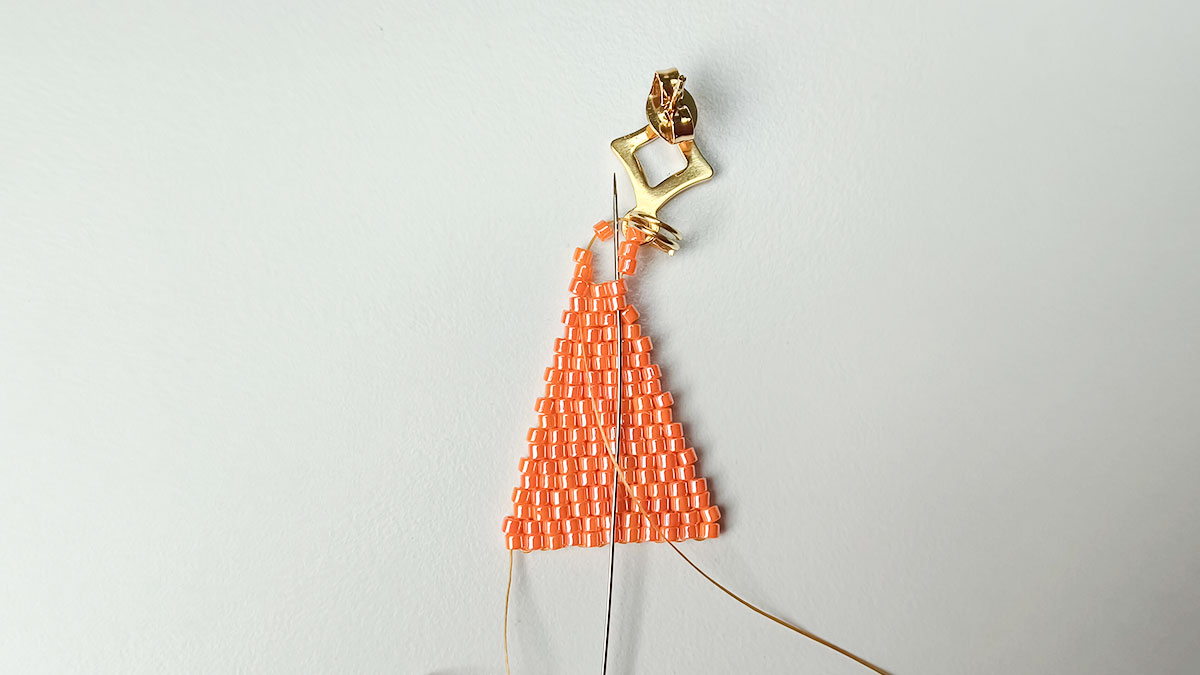 Pendientes con punto «brick» doble : Paso 9