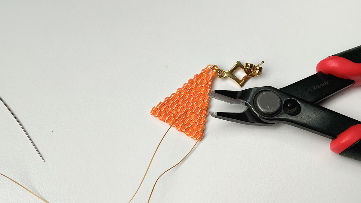 Pendientes con punto «brick» doble : Paso 10