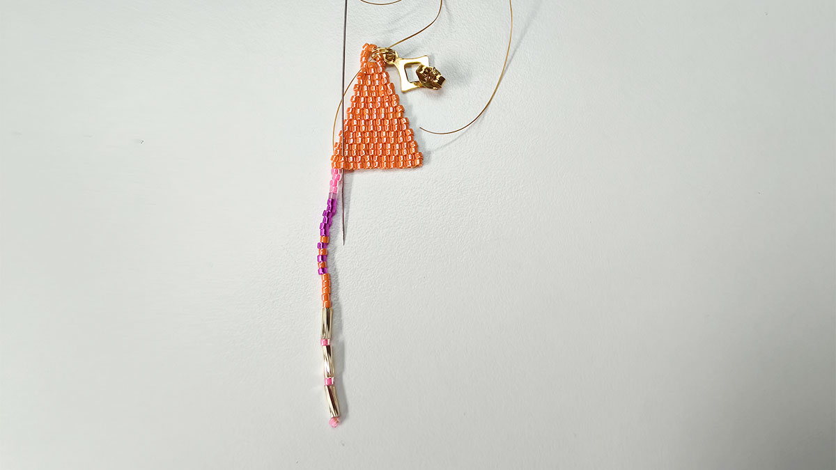 Pendientes con punto «brick» doble : Paso 12