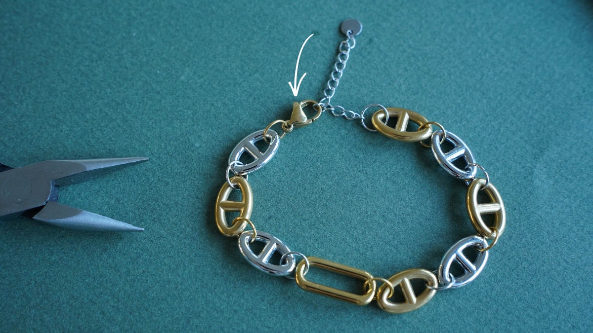 Pulsera de eslabones marinos dorados y plateados : Paso 3 Pulsera de eslabones marinos dorados y plateados : Paso 3