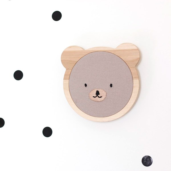 Esquema cub Broder con cabeza de oso aro de bordado Esquema cub Broder con cabeza de oso aro de bordado