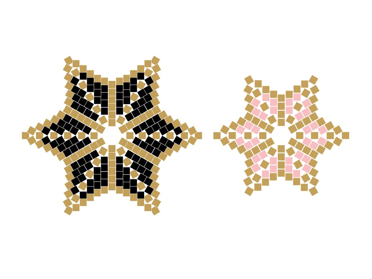 Esquema DIY estrella japonesa cuentas de tejer circular peyote Miyuki Delicas