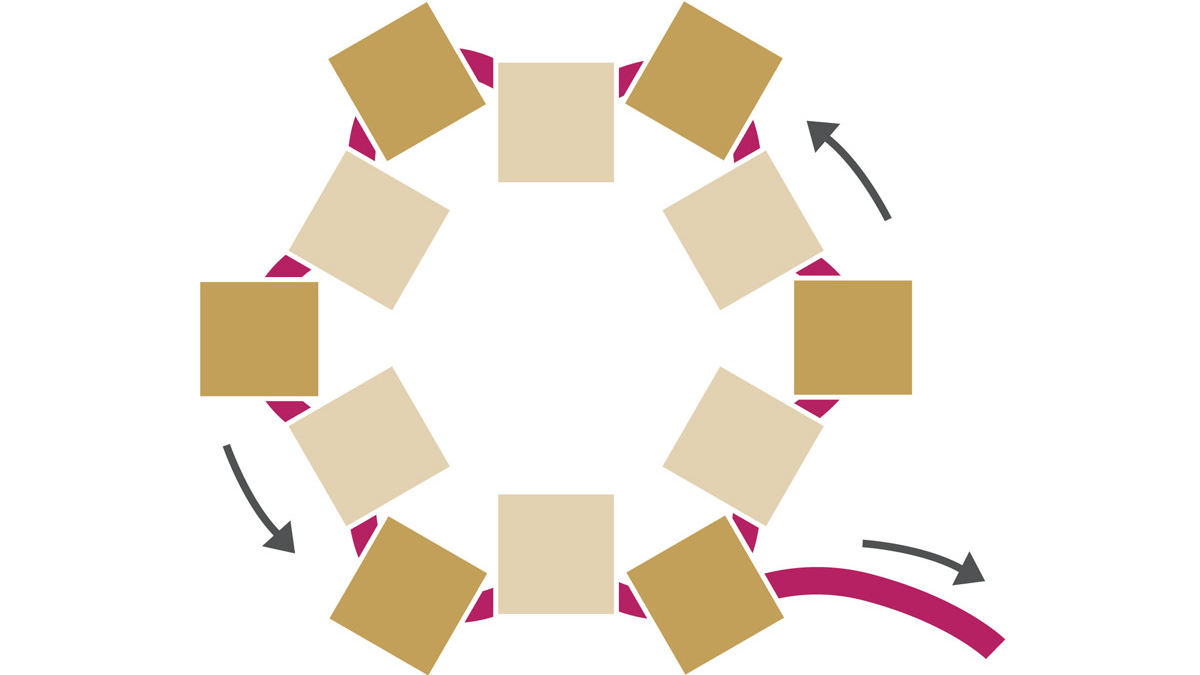 DIY estrella tejedora japonesa Peyote cuentas circulares Miyuki Delicas : Paso 2