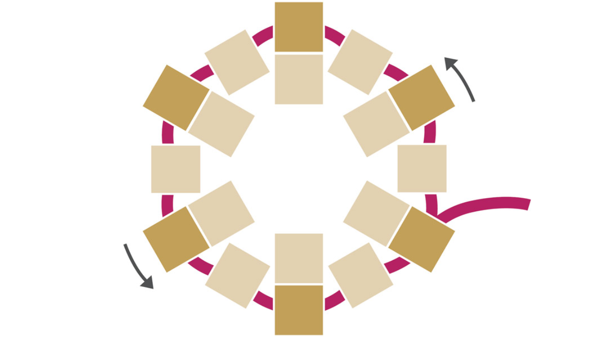 DIY estrella tejedora japonesa Peyote cuentas circulares Miyuki Delicas : Paso 3