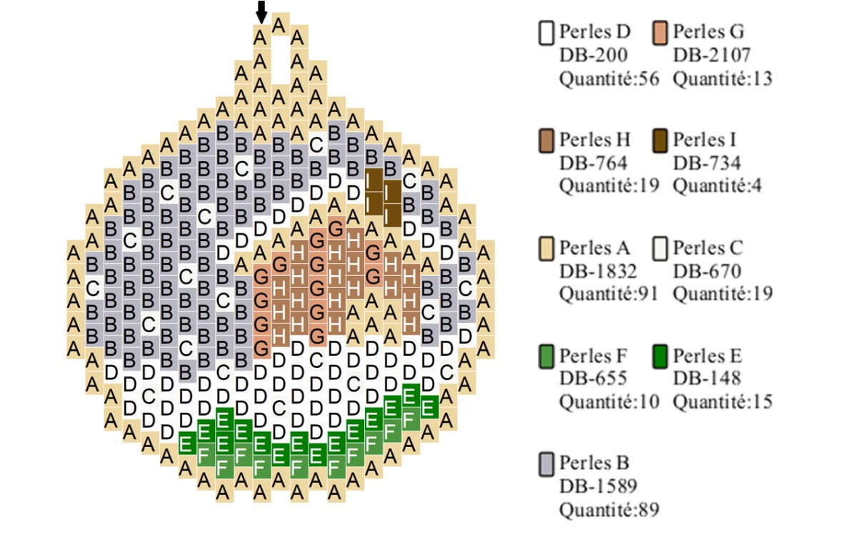Esquema Tutorial de adorno navideño en punto de ladrillo