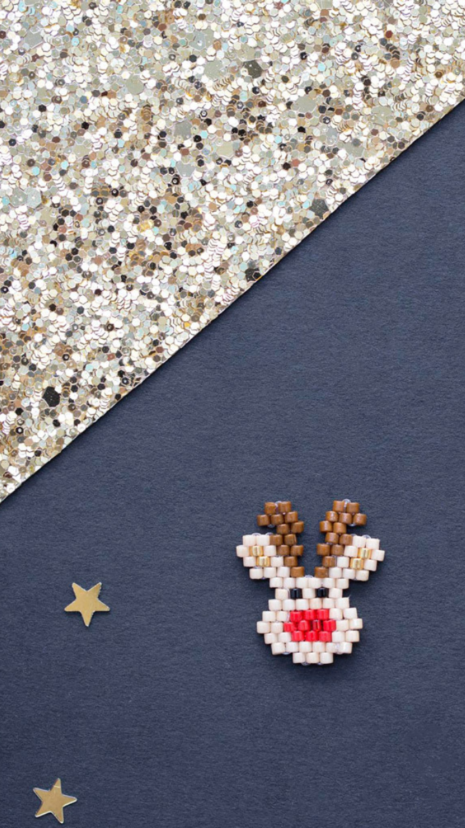 Esquema Rudolph el reno de Navidad patrón de puntada de ladrillo