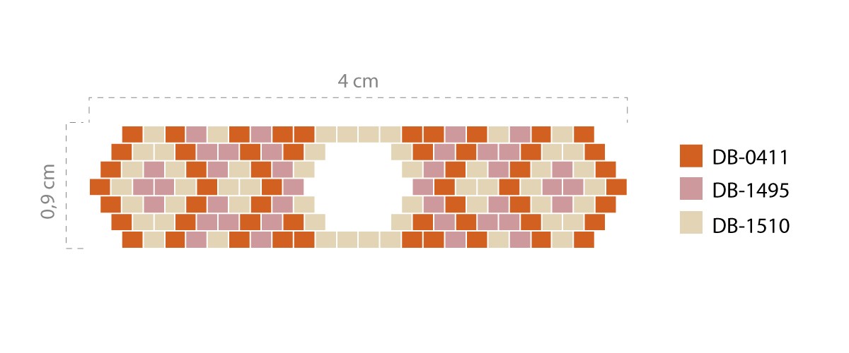 Esquema tejer pulsera Miyuki PureCrystal de Spike Brickstitch