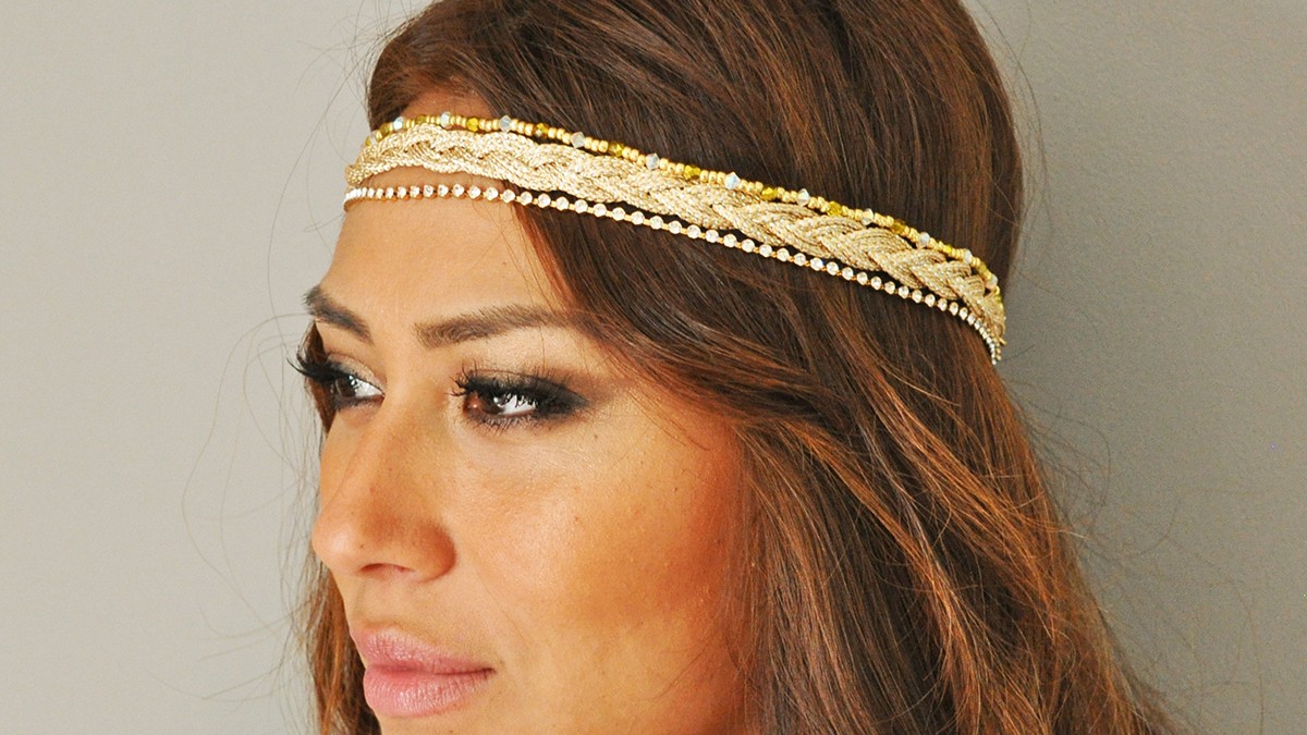 Headband rocallas Toho y cadena strass PureCrystal